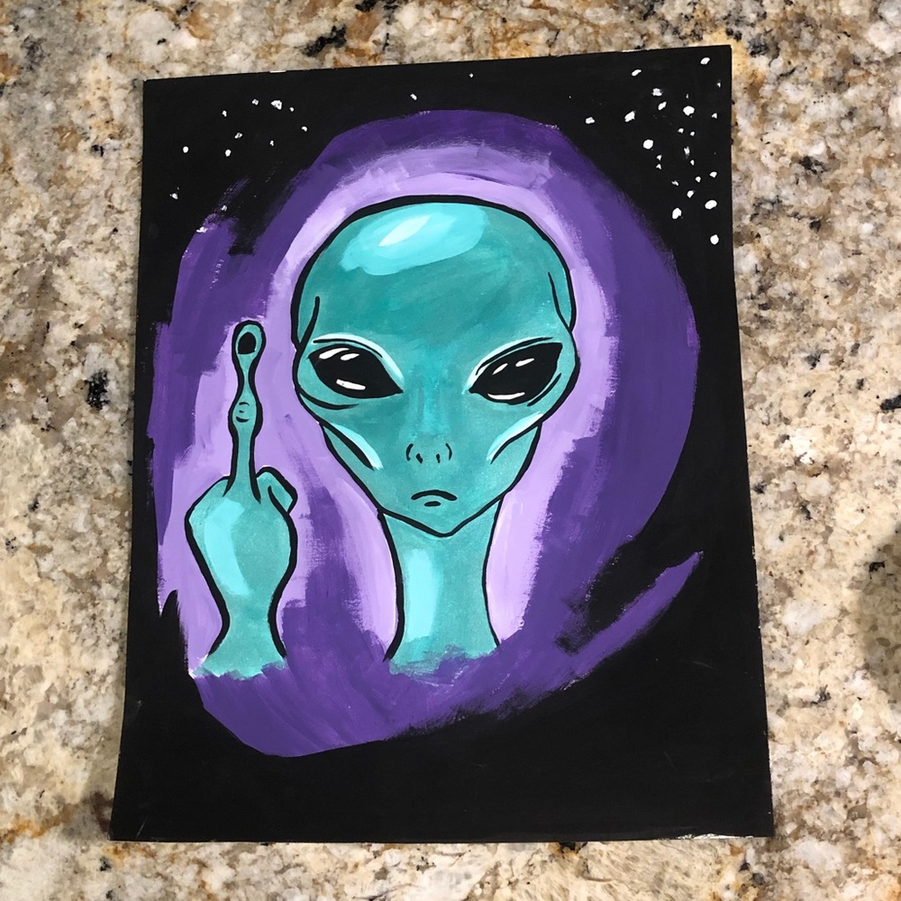 Acrylic Alien Painting